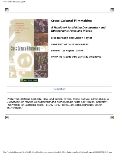 Cross-Cultural Filmmaking: A Handbook for Making Documentary and Ethnographic Films and Videos