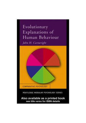 Evolutionary Explanations of Human Behaviour