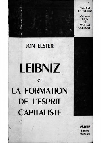 Leibniz et la formation de l’esprit capitaliste