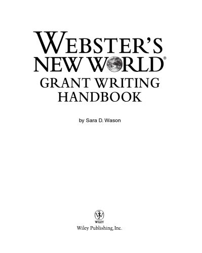 Webster's New World Grant Writing Handbook