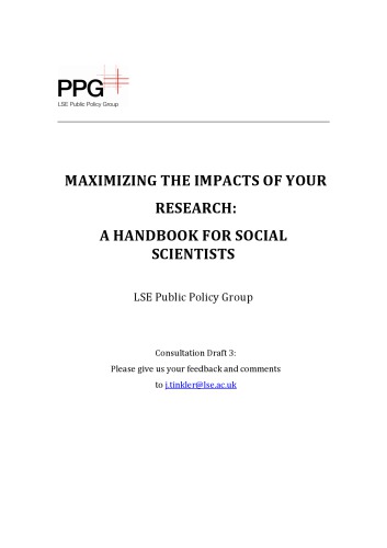 Maximizing the impacts of your research: a handbook for social scientists