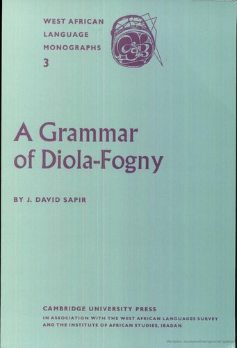 A Grammar of Diola-Fogny