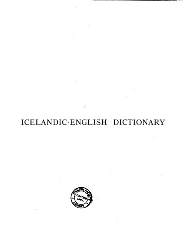 An Icelandic-English Dictionary