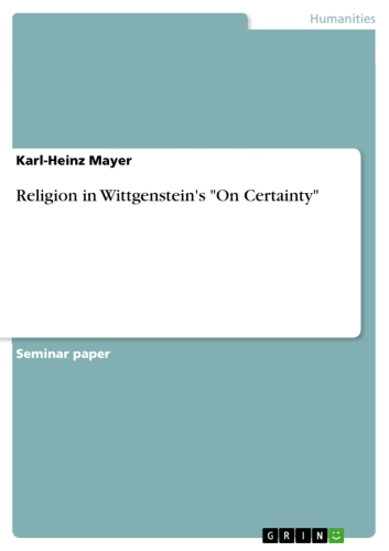 Religion in Wittgenstein's ''On Certainty''