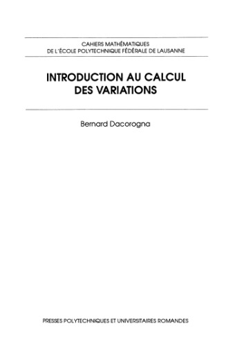 Intro aux calcul variatio