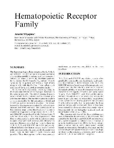 Hematopoietic Receptor Family