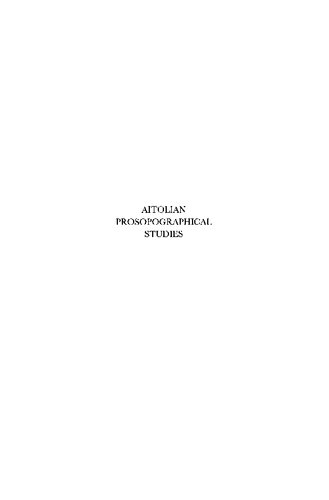 Aitolian Prosopographical Studies