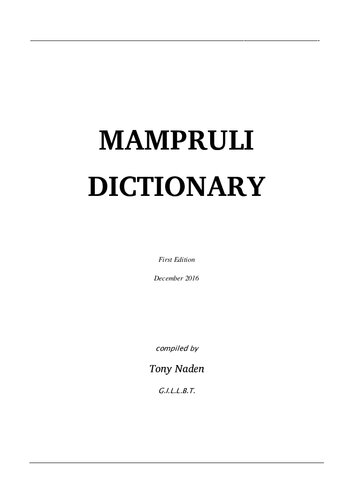 Mampruli dictionary