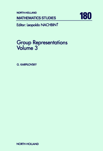 Group Representations : Volume 3