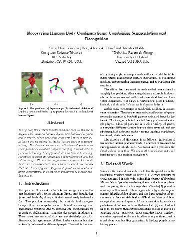 Recovering Human Body Configurations- Combining Segmentation and Recognition