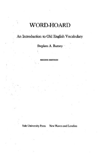 Word-hoard: An Introduction to Old English Vocabulary