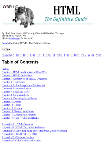 HTML: The Definitive Guide