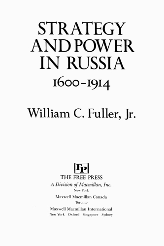 Strategy and Power in Russia 1600-1914