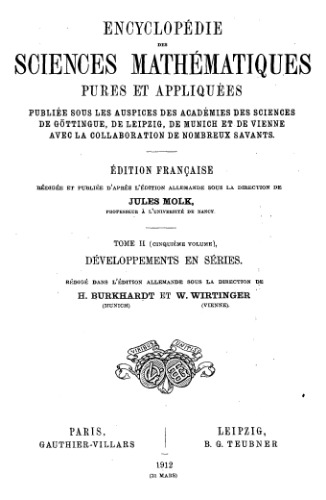 Encyclopedie des sciences mathematiques