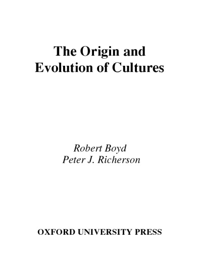 The origin and evolution of cultures