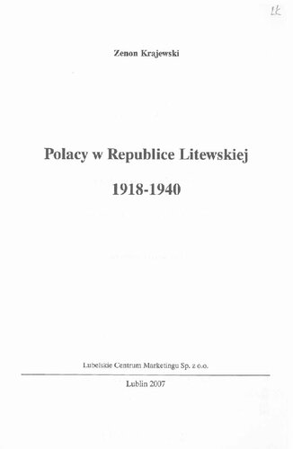 Polacy w Republice Litewskiej, 1918-1940