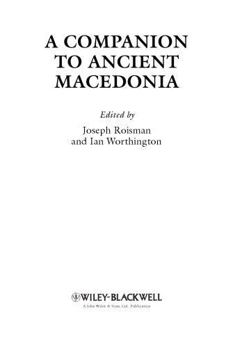 A companion to ancient Macedonia