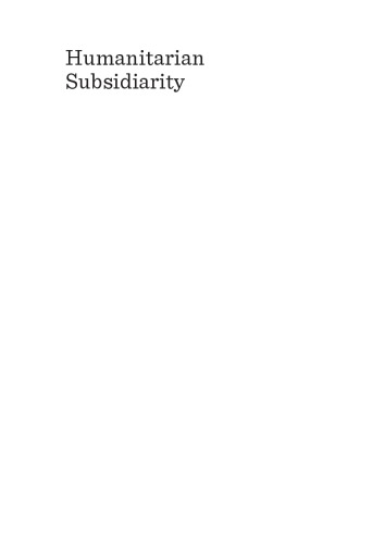 Humanitarian subsidiarity: a new principle?