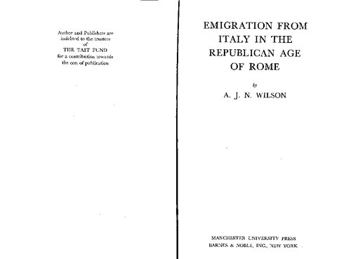 Emigration from Italy in the Republican Age of Rome