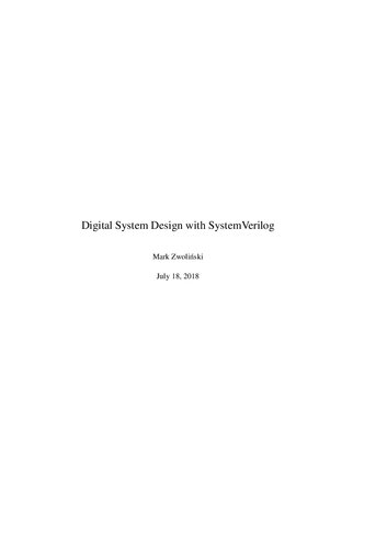 Digital System Design with Systemverilog (Paperback) (Prentice Hall PTR Signal Integrity Library)