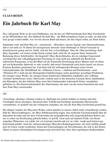 Jahrbuch der Karl-May-Gesellschaft 1970