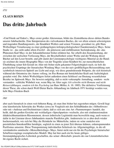 Jahrbuch der Karl-May-Gesellschaft 1972/73