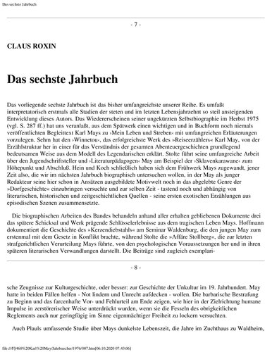 Jahrbuch der Karl-May-Gesellschaft 1976