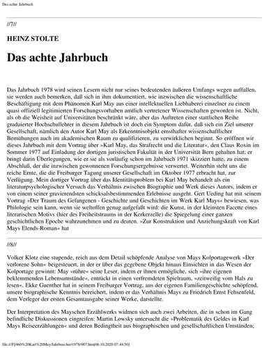 Jahrbuch der Karl-May-Gesellschaft 1978