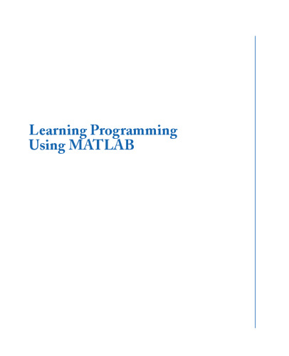 Learning Programming using MATLAB ()