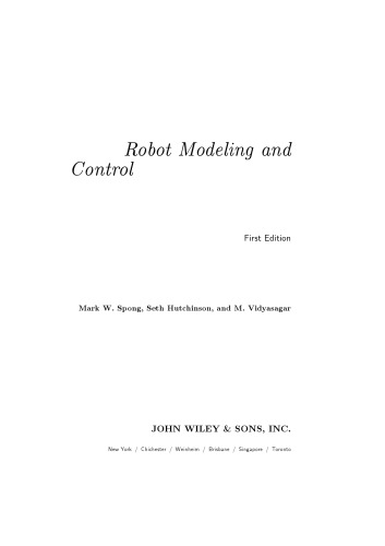 Robot Modeling and Control