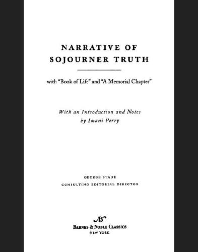 Narrative of Sojourner Truth: with 'Book of life' and 'A memorial chapter'