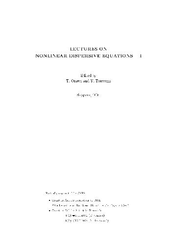 Lectures on Nonlinear Dispersive Equations