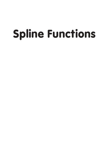 Spline functions, computations methods