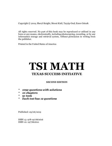 TSI Math: College for All TSI Math