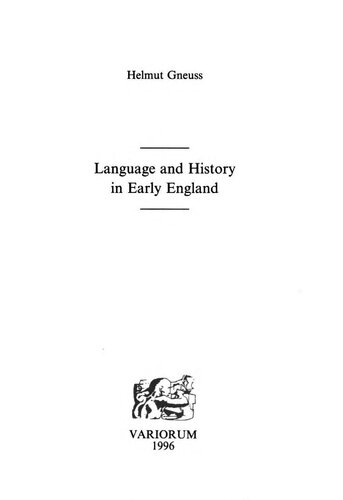 Language and History in Early England