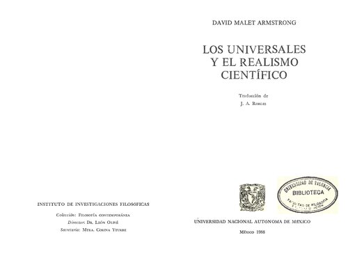 Los Universales y el Realismo Científico