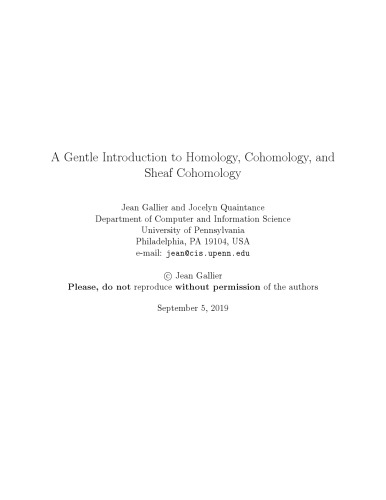 A gentle introduction to homology, cohomology, and sheaf cohomology