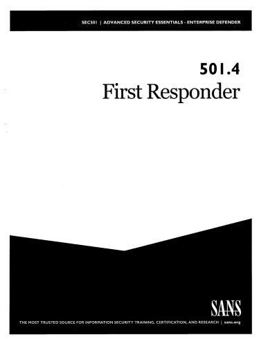 SEC501.4: First Responder