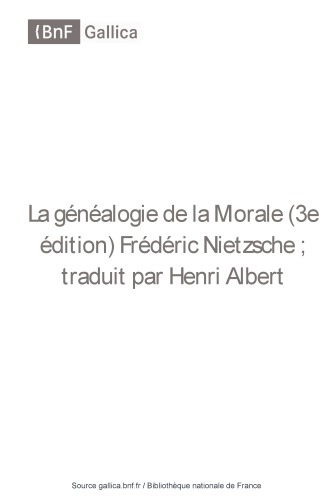 Généalogie de la morale