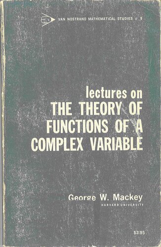 Lectures on the Theory of Functions of a Complex Variable