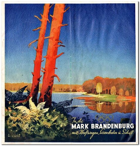 In die Mark Brandenburg mit Kraftwagen, Eisenbahn u. Schiff vom 15. Juli bis Ende August 1936. Ausflugsfahrten in Reiseomnibussen. Ausflugsfahrten in Kraftdroschken. Fahrten der Deutschen Reichsbahn. Fahrgastschiff