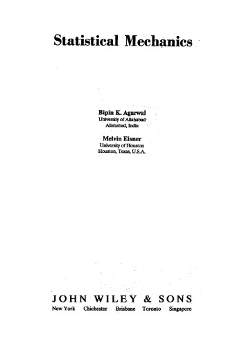 Statistical mechanics Bipin K. Agarwal - Melvin Eisner.pdf