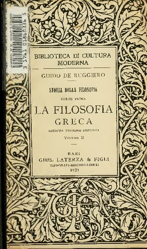 La filosofia greca. T. 2