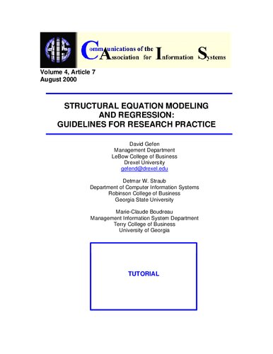 Structural equation modeling and regression: guidelines for research practice