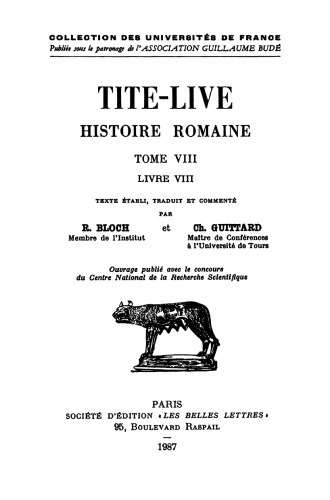 Tite-Live: Histoire romaine, Tome VIII, Livre VIII