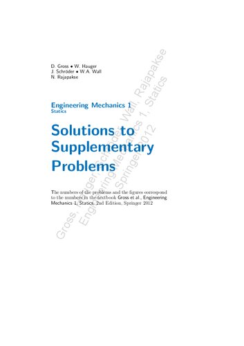 Engineering Mechanics 1, Statics Solutions