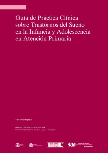 guia de practica clinica sobre trastornos del sueño en la infancia y adolescencia en atencion primaria