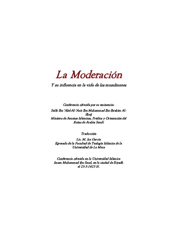 La Moderacion y su influencia en la vida de los musulmanes