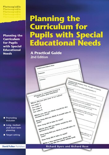 Planning the Curriculum for Pupils with Special Educational Needs: A Practical Guide (Resource Materials for Teachers)