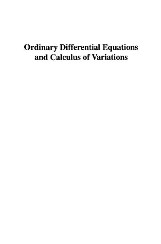 Ordinary Differential Equations and Calculus of Variations : Book of Problems